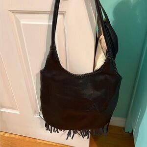 Elegant Black Fringe Women's Bag